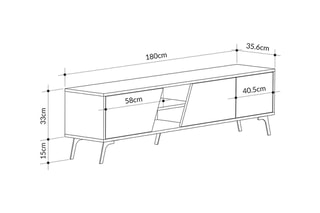 Meuble TV 3 portes Fiona - 180 x 48 x 35,6 cm