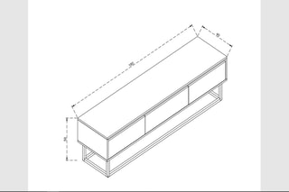 Meuble TV 3 tiroirs - 180 x 50 x 40 cm
