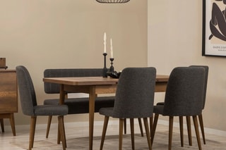 Ensemble de salle à manger Vina - 6 places - 130/165 x 76 x 80 cm