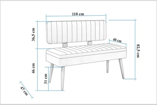 Ensemble de salle à manger Vina - 6 places - 130/165 x 76 x 80 cm