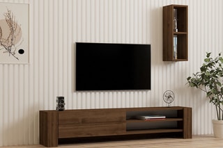 Meuble TV et étagère murale Naz - 2 pièces