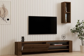 Meuble TV et étagère murale Naz - 2 pièces