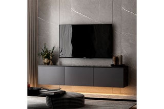 Meuble TV 3 abattants Neon Illuminated - 160 x 35 x 32 cm