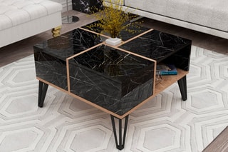 Table basse 2 abattants Nirvana - 71,8 x 43,8 x 71,8 cm