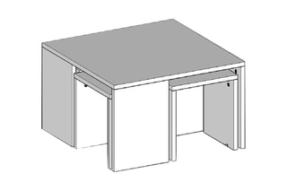 Table basse et 4 tables d'appoint Ortanca - 60 x 60 x 37 cm/30 x 32 x 25 cm