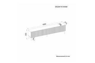 Meuble TV 3 abattants Oscar - 180 x 45 x 31,4 cm