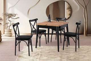 Table à manger extensible Totem - 80/160 x 80 x 75 cm