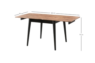 Table à manger extensible Totem - 80/160 x 80 x 75 cm