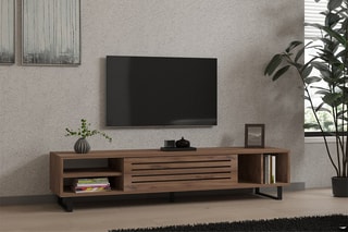 Meuble TV 1 abattant Safir - 160 x 35 x 40 cm