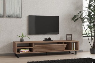 Meuble TV 1 abattant Safir - 160 x 35 x 40 cm