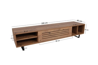 Meuble TV 1 abattant Safir - 160 x 35 x 40 cm