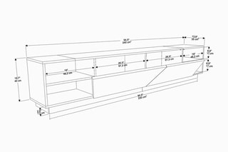 Meuble TV abattant - 240 x 37,1 x 47,4 cm