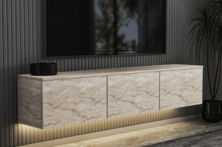 Meuble TV 3 abattants Neon Illuminated - 160 x 35 x 32 cm