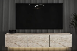 Meuble TV 3 abattants Neon Illuminated - 160 x 35 x 32 cm
