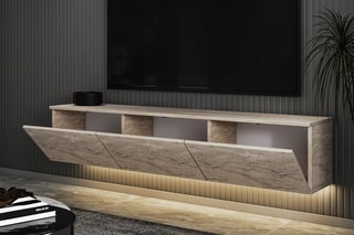 Meuble TV 3 abattants Neon Illuminated - 160 x 35 x 32 cm