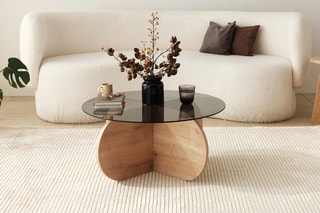 Table basse Bubble  - Plateau en verre trempé - 75 x 35 x 75 cm