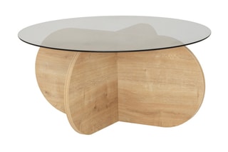 Table basse Bubble  - Plateau en verre trempé - 75 x 35 x 75 cm