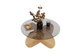 Table basse Bubble  - Plateau en verre trempé - 75 x 35 x 75 cm