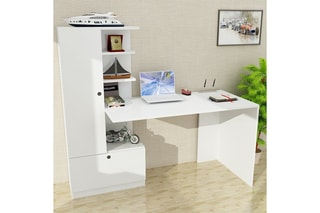 Bureau 1 porte et 1 abattant - 149,5 x 140 x 61,8 cm