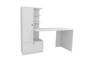 Bureau 1 porte et 1 abattant - 149,5 x 140 x 61,8 cm