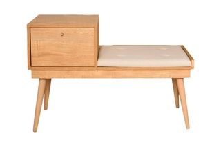 Banc - Revêtement en lin - 105 x 45 x 40 cm
