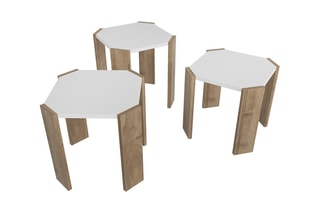 3 tables gigognes Lori - 44,5 x 41 x 44,5 cm