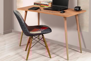 Bureau Fabio - Pieds en bois - 120 x 60 x 77 cm