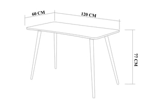 Bureau Fabio - Pieds en bois - 120 x 60 x 77 cm