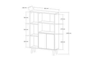 Bibliothèque 2 portes - 25 x 48 x 50 cm 