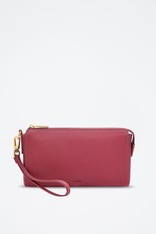 Pochette en cuir Wristlet - Rose