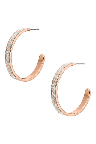2 créoles dorées à l'or rose et zircons