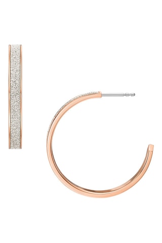 2 créoles dorées à l'or rose et zircons
