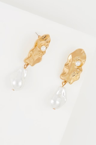 Boucles d’oreilles - Doré et blanc