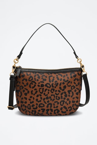 Sac porté épaule en cuir Jolie - Marron et noir