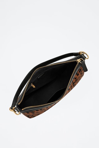 Sac porté épaule en cuir Jolie - Marron et noir