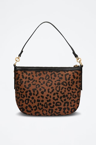 Sac porté épaule en cuir Jolie - Marron et noir