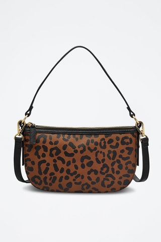 Sac porté épaule en cuir Jolie - Marron et noir