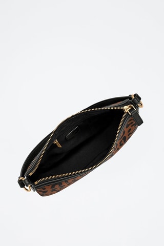 Sac porté épaule en cuir Jolie - Marron et noir