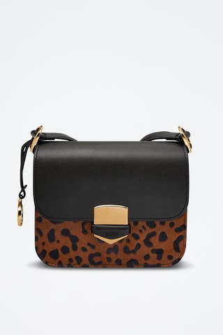 Sac bandoulière en cuir Lennox - Marron et noir