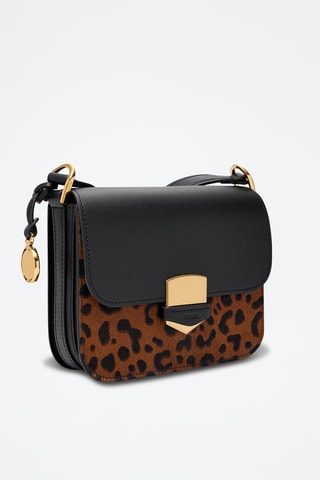 Sac bandoulière en cuir Lennox - Marron et noir