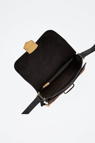 Sac bandoulière en cuir Lennox - Marron et noir