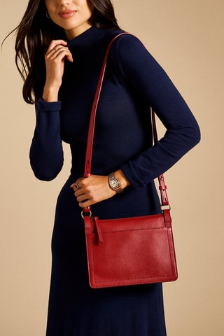 Sac bandoulière en cuir Taryn - Rouge