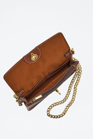 Sac bandoulière en cuir Ainsley - Marron
