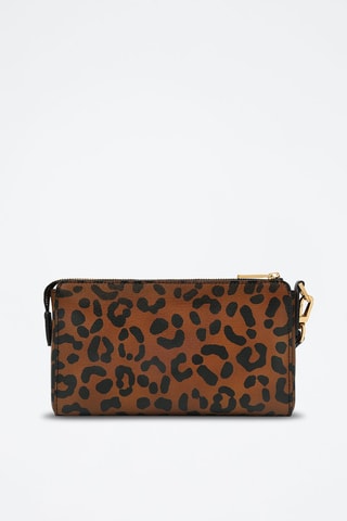 Trousse en cuir Wristlet - Marron