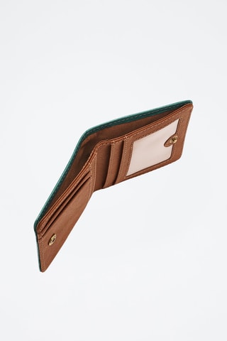 Portefeuille en cuir Madison - Vert et marron