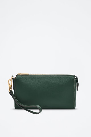 Trousse en cuir Wristlet - Vert