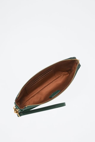 Trousse en cuir Wristlet - Vert
