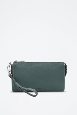 Trousse en cuir Wristlet - Bleu