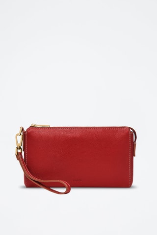 Trousse en cuir Wristlet - Rouge