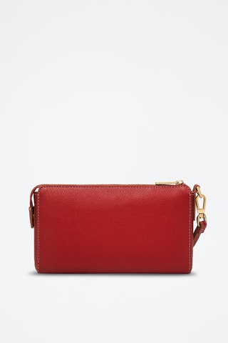 Trousse en cuir Wristlet - Rouge